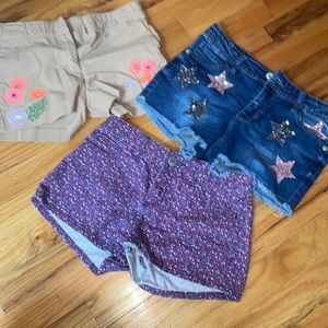 3 shorts size 10 for little girls